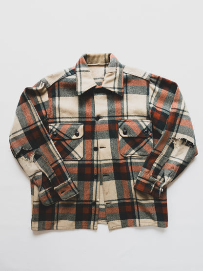 vintage distressed plaid jacket - m/l