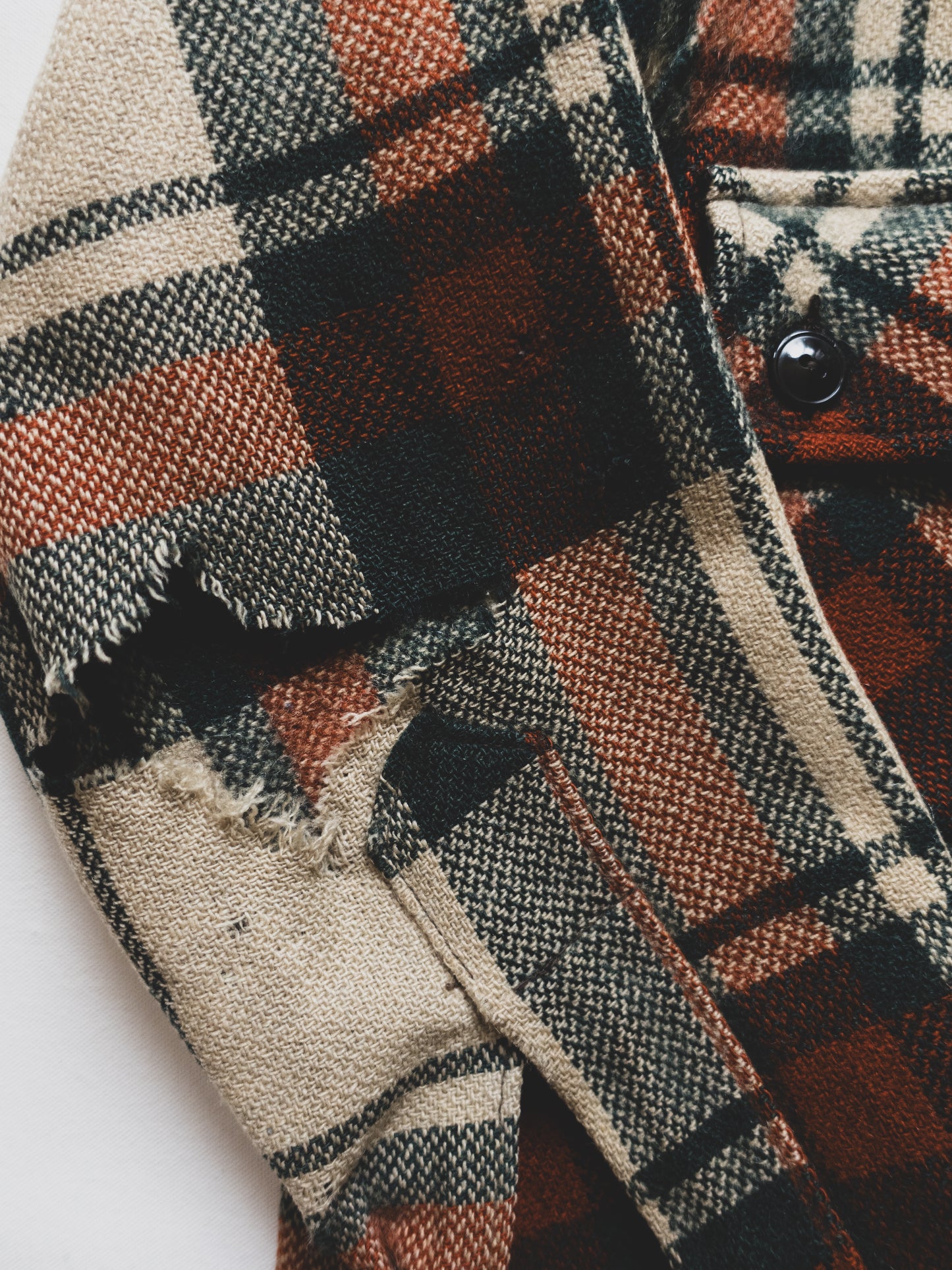 vintage distressed plaid jacket - m/l