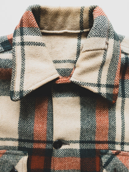 vintage distressed plaid jacket - m/l