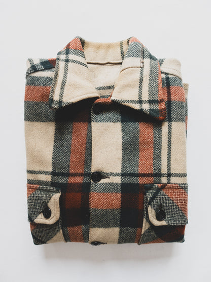 vintage distressed plaid jacket - m/l